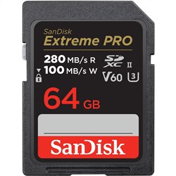 SanDisk Extreme Pro V60 64GB SDXC 280/s U3 RPD-2 UHS-II Memory Card