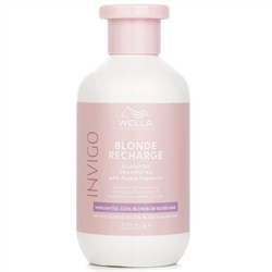 Wella Invigo Blonde Recharge Shampoo With Purple Pigments Highlighted, Cool Blonde Or Silver Hair 30